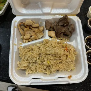 This is what I got for 28.95 oh and about 5 pieces of lettuce for the salad and half empty spilt container of bland flavorless soup