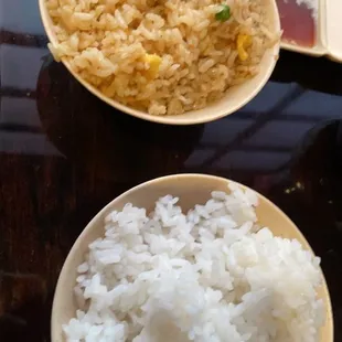 Fried rice and white rice