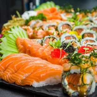 a variety of sushi