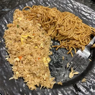 Fried rice and noodles