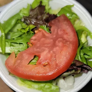 Salad, soup not pictured