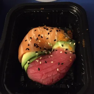 Sushi donut is really cute and tasty