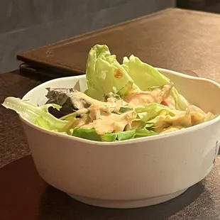 House salad with ginger dressing.