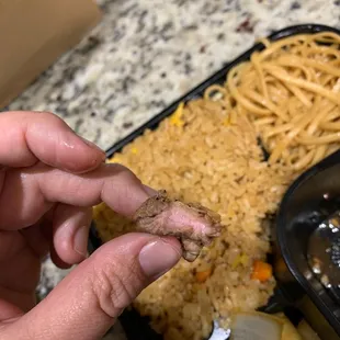 Not medium rare steak