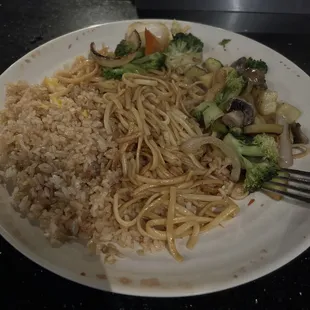 Rice, noodles, vegetables