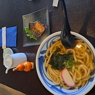 udon with miso mackerel