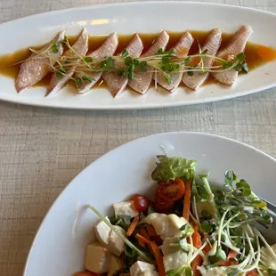 yellowtail carpacio (fish was so fresh!!!) &amp; tofu salad