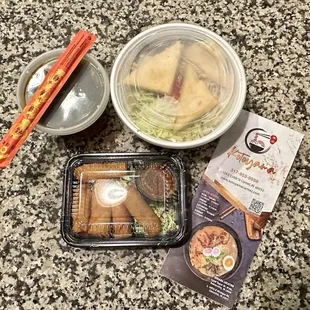 Spring Rolls and Vegetable Ramen w/Tofu