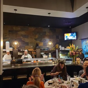 Loading up on sushi! Great service.