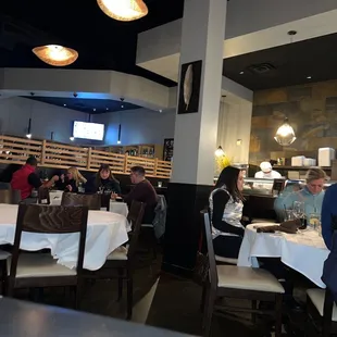 interior, sushi and sashimi