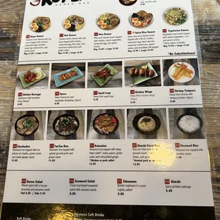 Menu as of 11/2022.