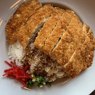 Rice and Chicken Katsu plate