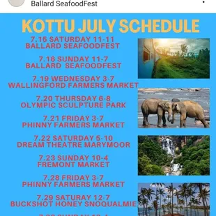 From Kottu&apos;s IG, for rest of July 2023 (7/13/23)