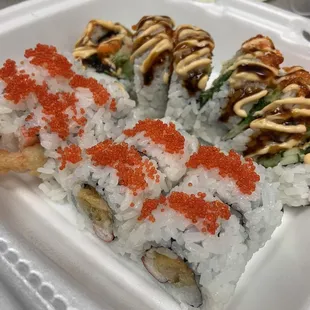 6 Pieces Crunchy Crab Roll 8 Pieces Dynamite Roll