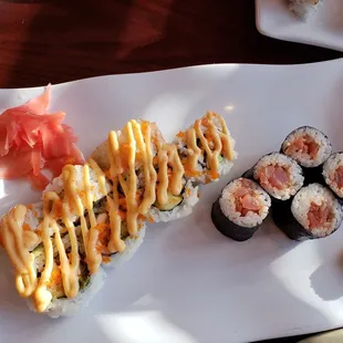 Spicy Tuna and Philly crunch roll - very tasty