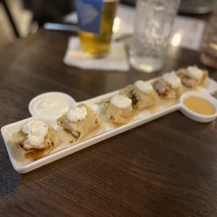 Chicken and waffle sushi