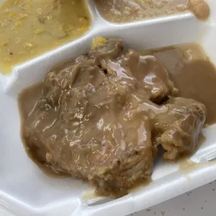 I'm a sucker for a smothered pork chop!!!  This place does it right!!