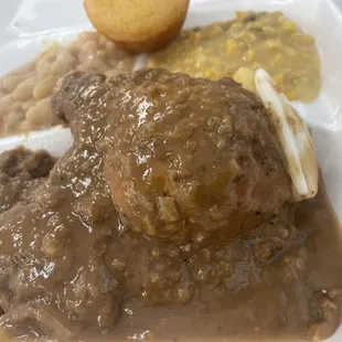 Sorta an off day.  Pork Chop was fair.  Veggies tasted funny, not bad, but funny.  Whole plate was cold