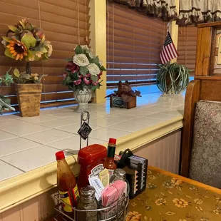 Patio inspired booth area