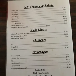 side order and salads