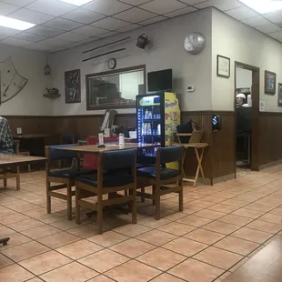 Inside the restaurant.