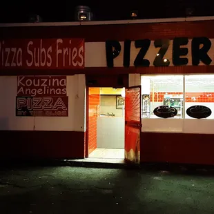 the front of the restaurant