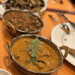 Fish curry (front), okra curdy