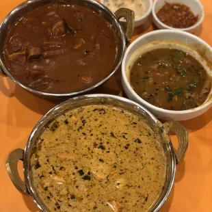 Shahi Paneer (front) and Mushroom curry