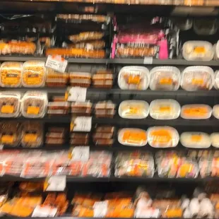 a display of baked goods