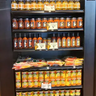 a display of canned food