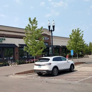 a car parked in a parking lot
