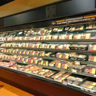 a display of food in a grocery store
