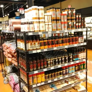 a variety of products on display