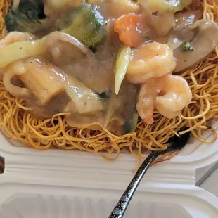 Hong Kong Style Chow Mein. Delicious but too much cornstarch