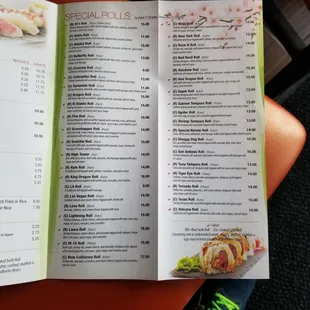 the menu