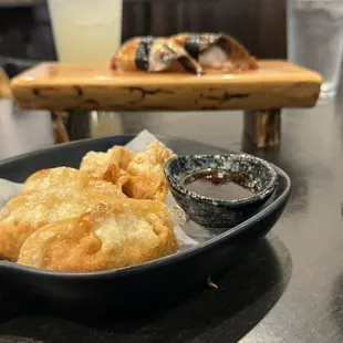 Gyoza and Unagi rolls