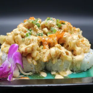 a close up of a plate of food