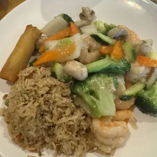 Shrimp with Veggies and Fried Rice