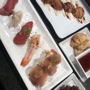 sushi, sushi and sashimi, sashimi, food