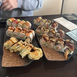 Salmon Summer Roll Rainbow Roll