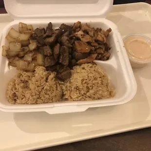 Hibachi steak and teriyaki chicken