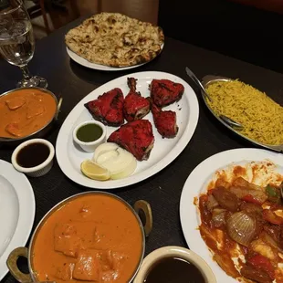 Chicken Tikka Masala, chicken Tandoori Chicken (5 piece), biryani rice