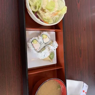 bento comes in 2 trays to make a box! how cute!