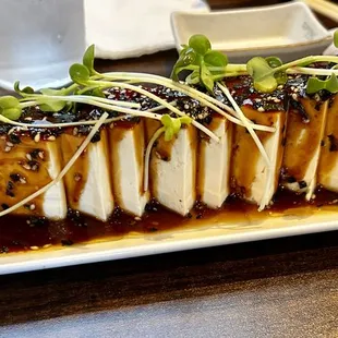 cold tofu with ponzu sauce