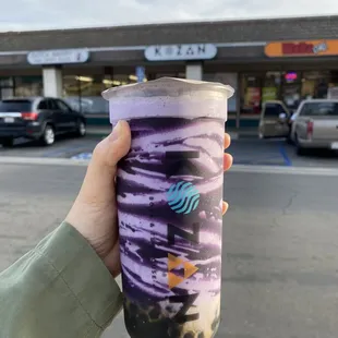 2.13.21 - Taro Wave with boba (substitute whole milk for almond milk)