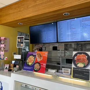 the menus on the wall