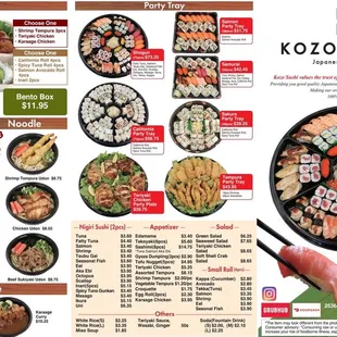 Menu page 1