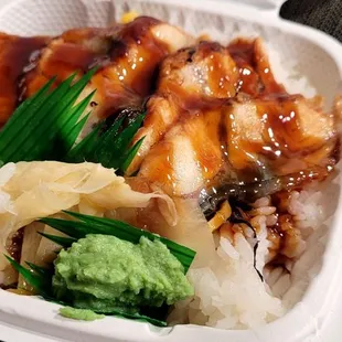  a close up of a container of food
