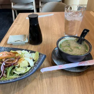 Miso soup and salad - very good!!