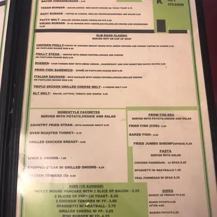menu